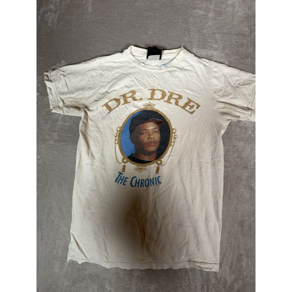 Death Row Dr. Dre The Chronic Graphic T-Shirt White Rap Hip Hop Mens Small